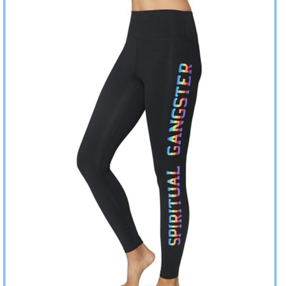 Spiritual gangster essential rainbow logo leggings